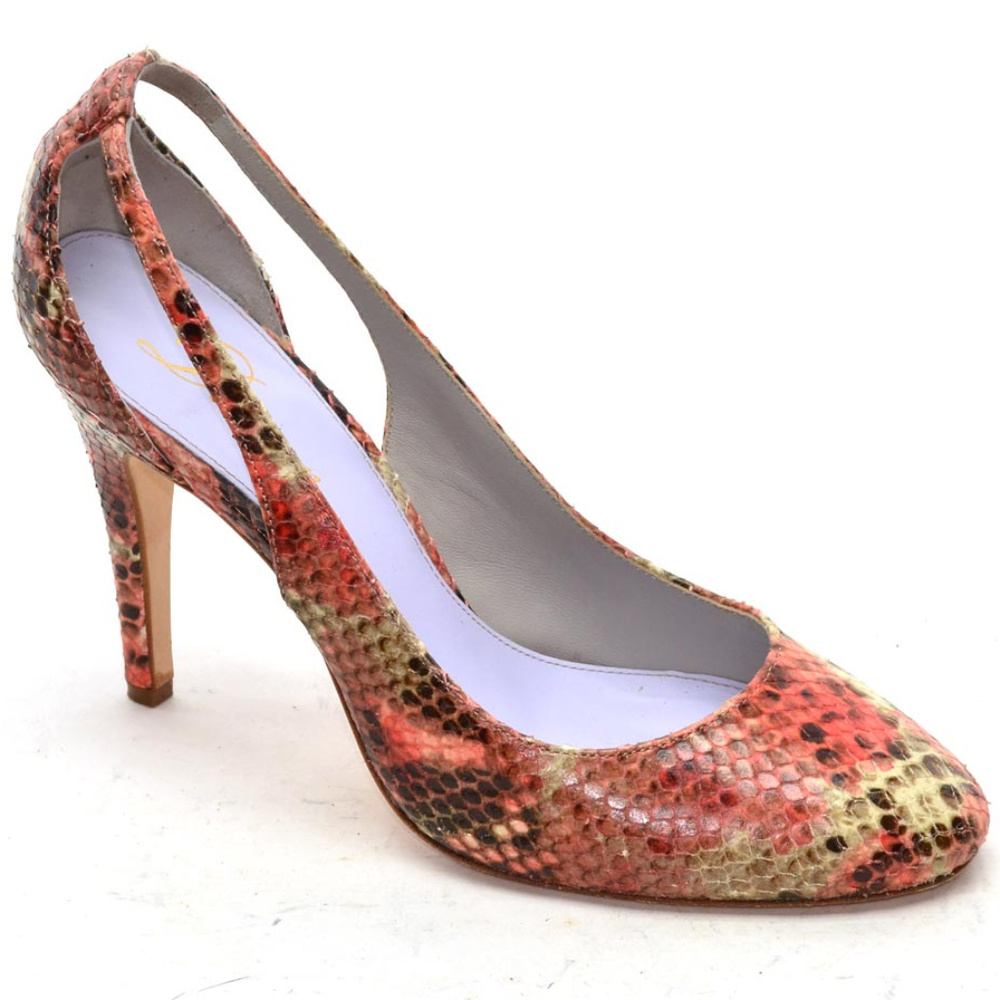 Delman Earth Tones Side Cutout Snake Pumps size 8